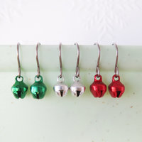 Tiny Jingle Bell Earrings on Titanium Earwires, Implant Grade Nickel Free, Dainty Christmas Earrings Great Gift For Little Girls, Adults Too