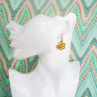 	 Honeycomb Earrings with Niobium Ear Wires, Super Hypoallergenic Bee Earrings for Sensitive Ears