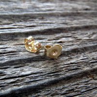 14k Solid Gold Earring Backs for Standard Post Stud Earrings, SMALL Yellow Gold Friction Ear Nuts, Made in the USA, Sold Individually
