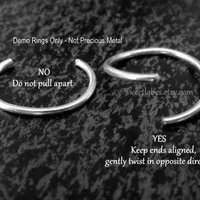 Thin Stainless Steel Nose Ring, Super Skinny Hoop Earring, Cartilage, Helix Ring, Tragus Ring, Endless Hoop, 24g or 26g - 100% Made in USA