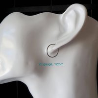 Niobium Nose Ring, Earring, Cartilage, Etc. Hypoallergenic Nose Hoops for Men and Women, 22g, 20g, or 18g Earrings for Men, Unisex Hoops