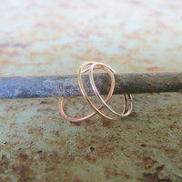 Skinny Nose Ring Hoops, Set of TWO: Yellow or Rose-Gold Filled or Sterling Silver - Helix Ring, Tragus Ring, Lip Ring, Etc, 100% Made In USA