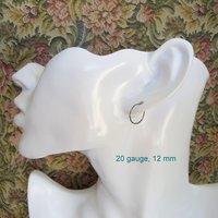 Niobium Nose Ring, Earring, Cartilage, Etc. Hypoallergenic Nose Hoops for Men and Women, 22g, 20g, or 18g Earrings for Men, Unisex Hoops