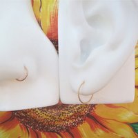 Twisted Nose Ring, 21g Cartilage Earrings, 14k Gold Filled / 14k Rose-Gold Filled Septum Ring, Helix Hoop, Virtually Any Piercing That Fits!