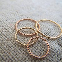 Twisted Nose Ring, 21g Cartilage Earrings, 14k Gold Filled / 14k Rose-Gold Filled Septum Ring, Helix Hoop, Virtually Any Piercing That Fits!