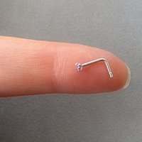 Small Purple Nose Stud, 925 Sterling Silver Purple Nose Ring, Cubic Zirconia Tanzanite Gemstone Nose Stud on a 21g Post, Customizable