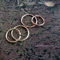 Solid Gold Nose or Cartilage Ring, 14k Rose Gold or Yellow Gold, 20 Gauge Nose Hoop, Cartilage, Tragus, Lip, Etc - 100% Made in the USA