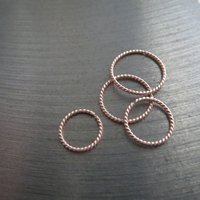 One Pair of Twisted 14k Rose Gold Earrings; Solid Gold Hoops for Lobes, Cartilage, Nose, or Other Piercings