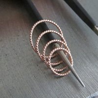 Twisted 14k Rose Gold Hoop for Nose, Cartilage Earring, 20g Helix Ring
