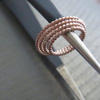 One Pair of Twisted 14k Rose Gold Earrings; Solid Gold Hoops for Lobes, Cartilage, Nose, or Other Piercings