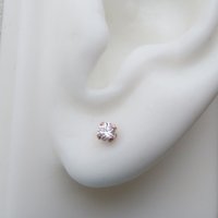 Rose Gold Filled CZ Studs; Small, Cubic Zirconia Earrings, Cartilage Jewelry; Perfect Gift for Bridesmaids!