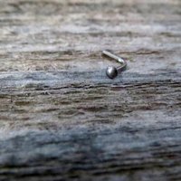 Niobium Nose Ring- Small, Flat Niobium Nose Stud, Gunmetal Grey Nose Screw, L Bend, Straight, or Fishtail - Hypoallergenic Nose Jewelry