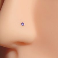 Niobium Nose Ring, Tiny Nose Stud in Green, Purple, or Blue; Nickel-Free Hypoallergenic Nose Jewelry - 100% Made in the USA