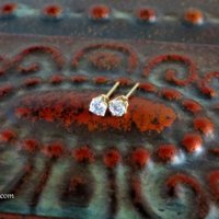 Small CZ Earrings; 3mm Round, Gold Filled Cubic Zirconia Cartilage Studs