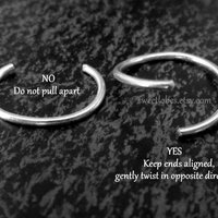 Twisted Argentium Silver Nose Ring / Twisted Hoop For All Piercings, Hypoallergenic, 21 Gauge, Tiny 5mm to 10mm, 100% Made in the USA