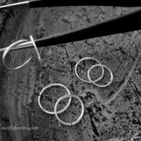 Argentium Silver Nose Ring, Skinny Seamless Hoop, 20, 22, 24, or 26g Cartilage, Nose, Lip, Helix Ring, Virtually Any Piercing! Made in USA