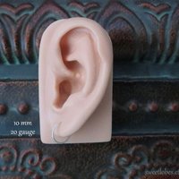 Argentium Silver Hoop, 10 mm Earring for Cartilage, Earlobe, and More