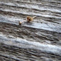 14k Solid Gold Teeny Tiny Ball Stud Earrings, Single or Pair - Super Thin 24 Gauge Post, Earlobe or Cartilage Studs, 100% Made in the USA