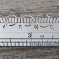 Tiny Gold Nose Ring, 14k Solid Rose Gold or Yellow Gold - 22 or 24 Gauge Super Skinny Endless Hoop for All Piercings - 100% Made in the USA