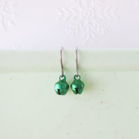 Tiny Jingle Bell Earrings on Titanium Earwires, Implant Grade Nickel Free, Dainty Christmas Earrings Great Gift For Little Girls, Adults Too