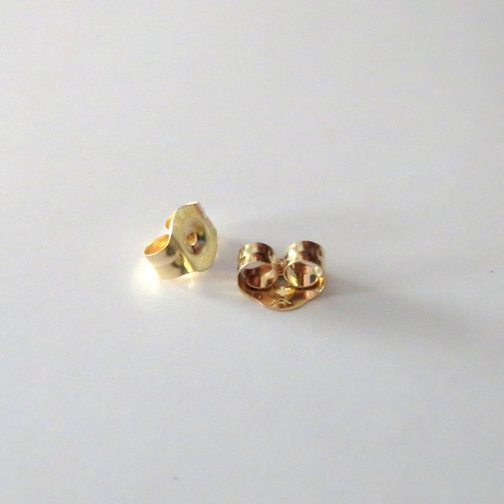 14k Solid Gold Earring Backs for Standard Post Stud Earrings, SMALL Yellow Gold Friction Ear Nuts, Made in the USA, Sold Individually