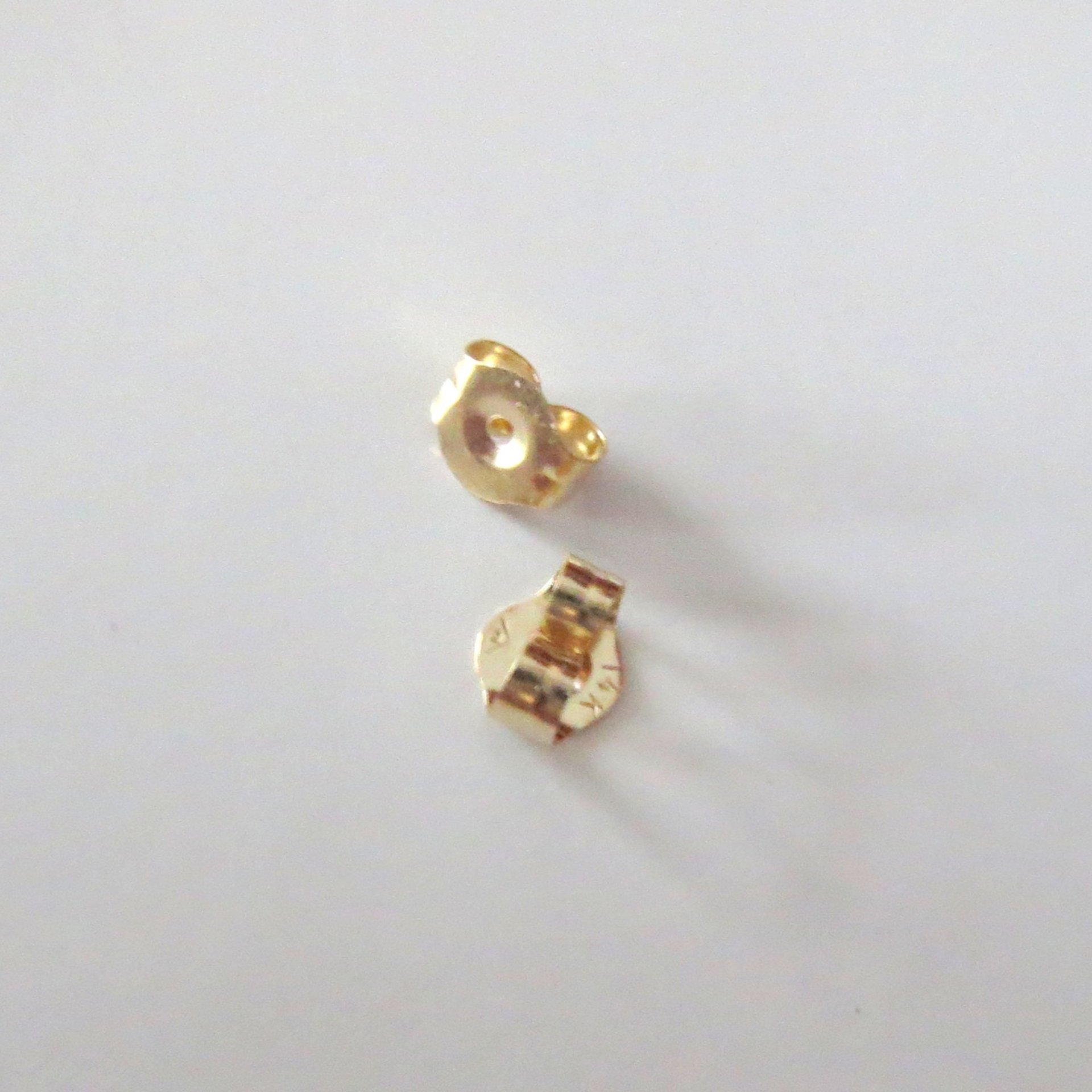 14k Solid Gold Earring Backs for Standard Post Stud Earrings, SMALL Yellow Gold Friction Ear Nuts, Made in the USA, Sold Individually