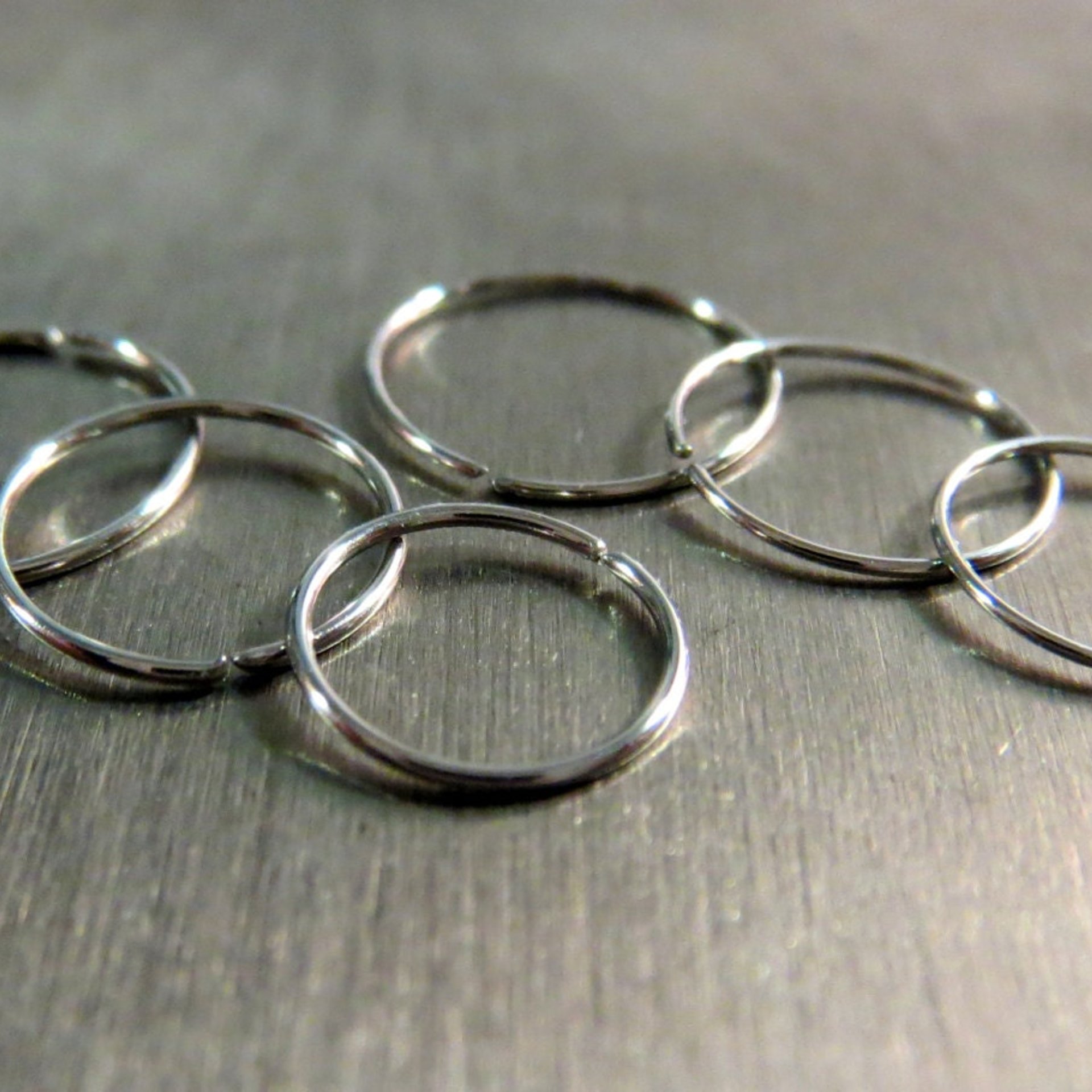 Thin Stainless Steel Nose Ring, Super Skinny Hoop Earring, Cartilage, Helix Ring, Tragus Ring, Endless Hoop, 24g or 26g - 100% Made in USA