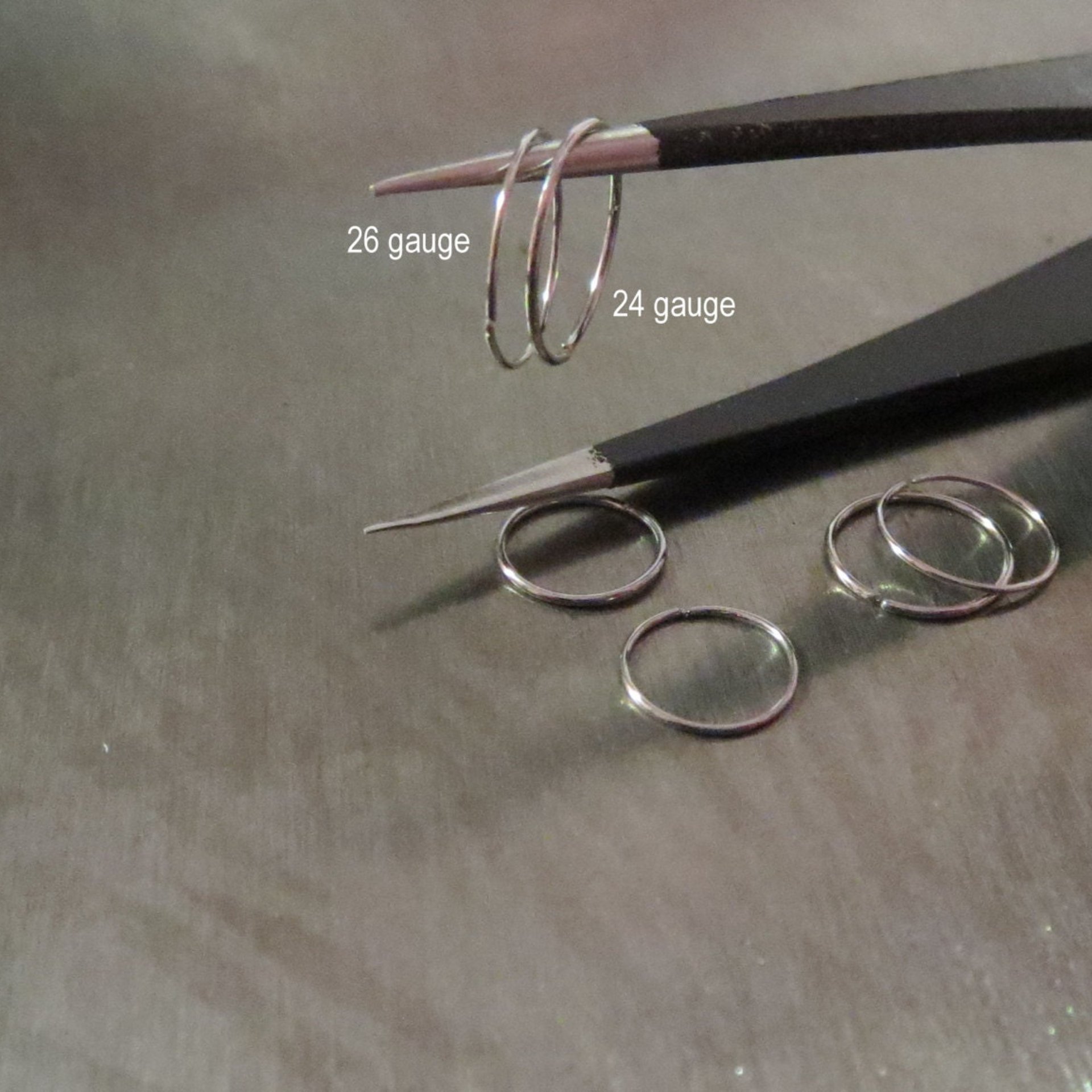 Thin Stainless Steel Nose Ring, Super Skinny Hoop Earring, Cartilage, Helix Ring, Tragus Ring, Endless Hoop, 24g or 26g - 100% Made in USA