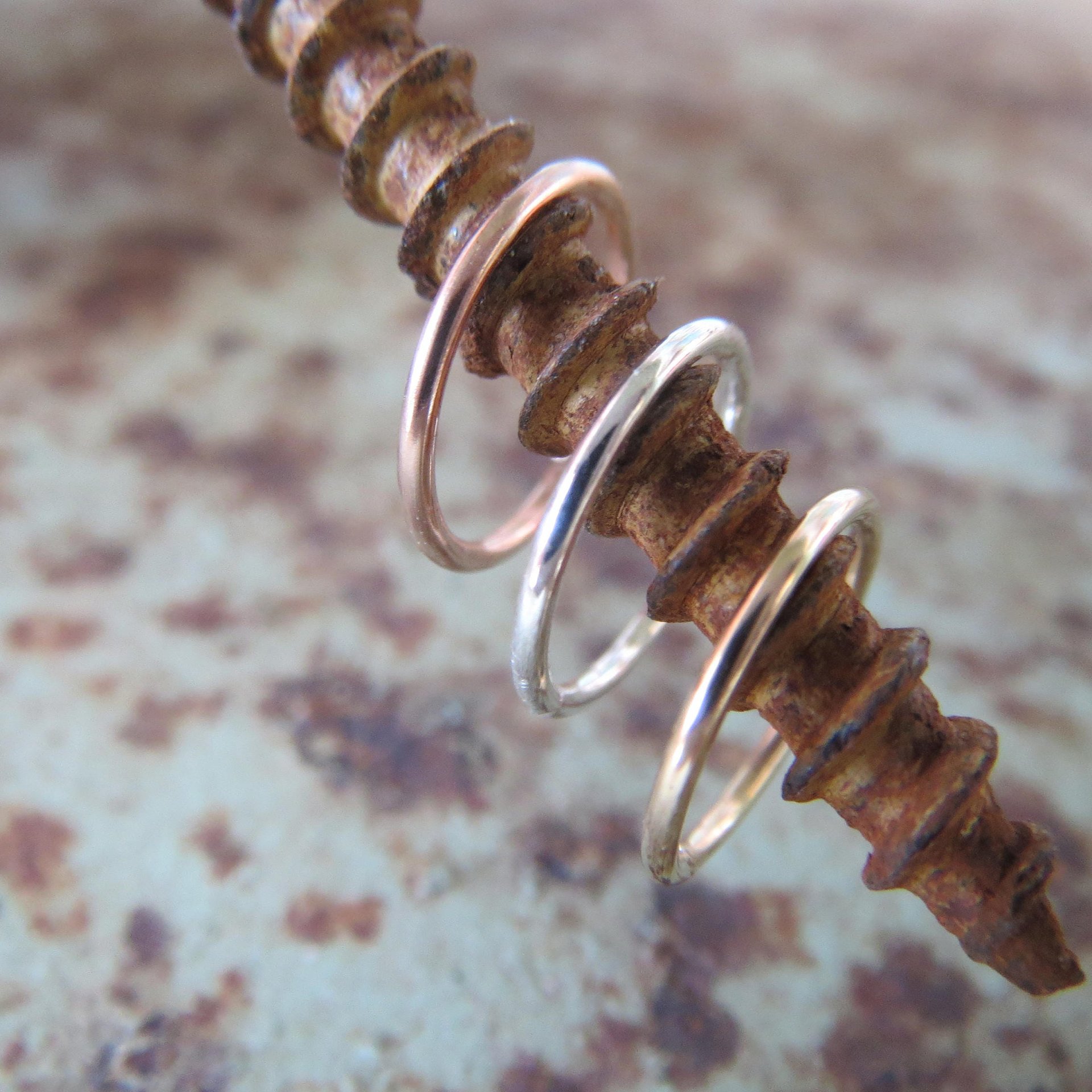 Nose Rings Set of Two, 20g Hoops, Mix and Match: Rose-Gold Filled, Gold Filled, or Sterling Silver Rings - Nose, Helix, Etc. Made In USA