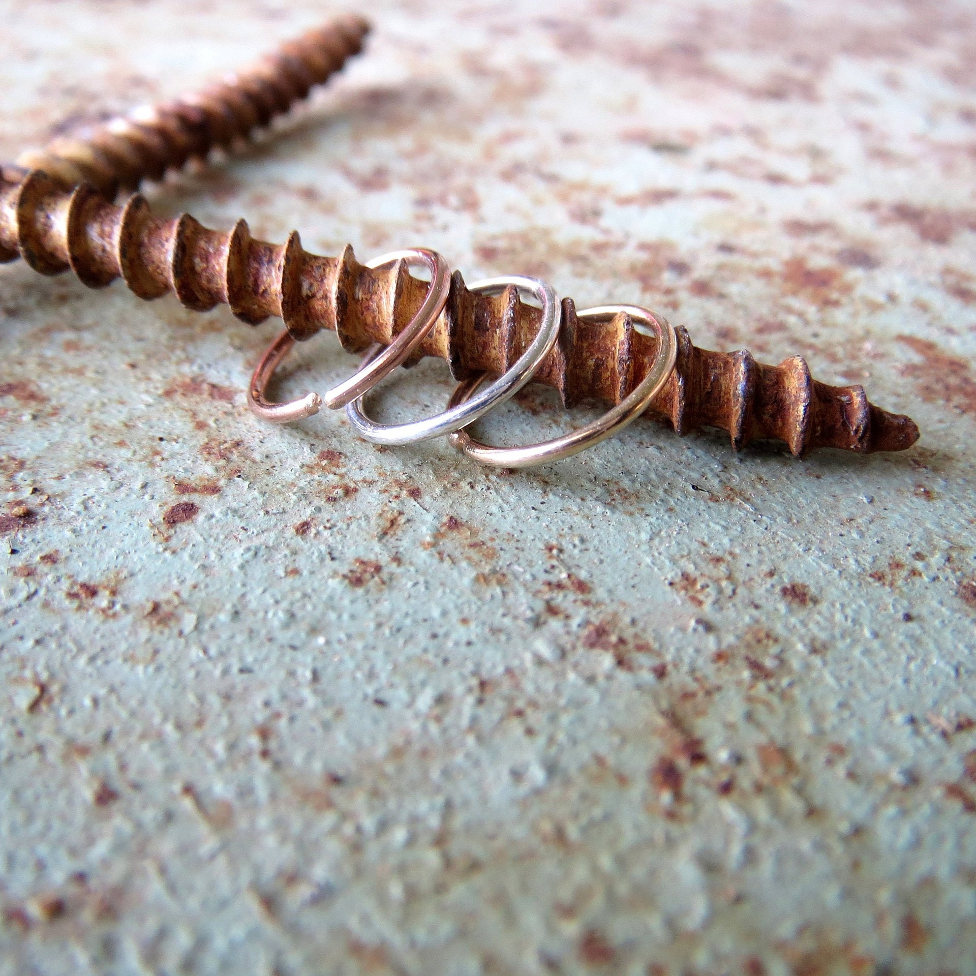 Nose Rings Set of Two, 20g Hoops, Mix and Match: Rose-Gold Filled, Gold Filled, or Sterling Silver Rings - Nose, Helix, Etc. Made In USA