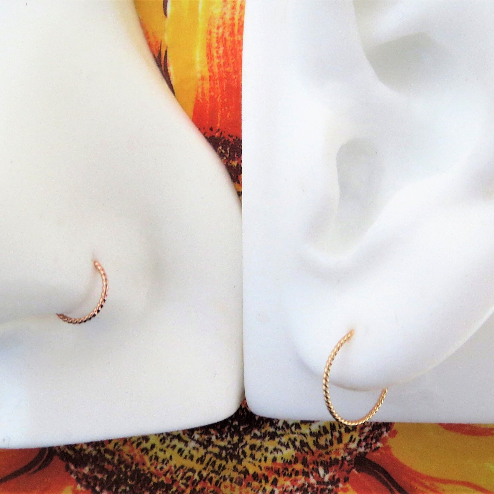 Twisted Nose Ring, 21g Cartilage Earrings, 14k Gold Filled / 14k Rose-Gold Filled Septum Ring, Helix Hoop, Virtually Any Piercing That Fits!