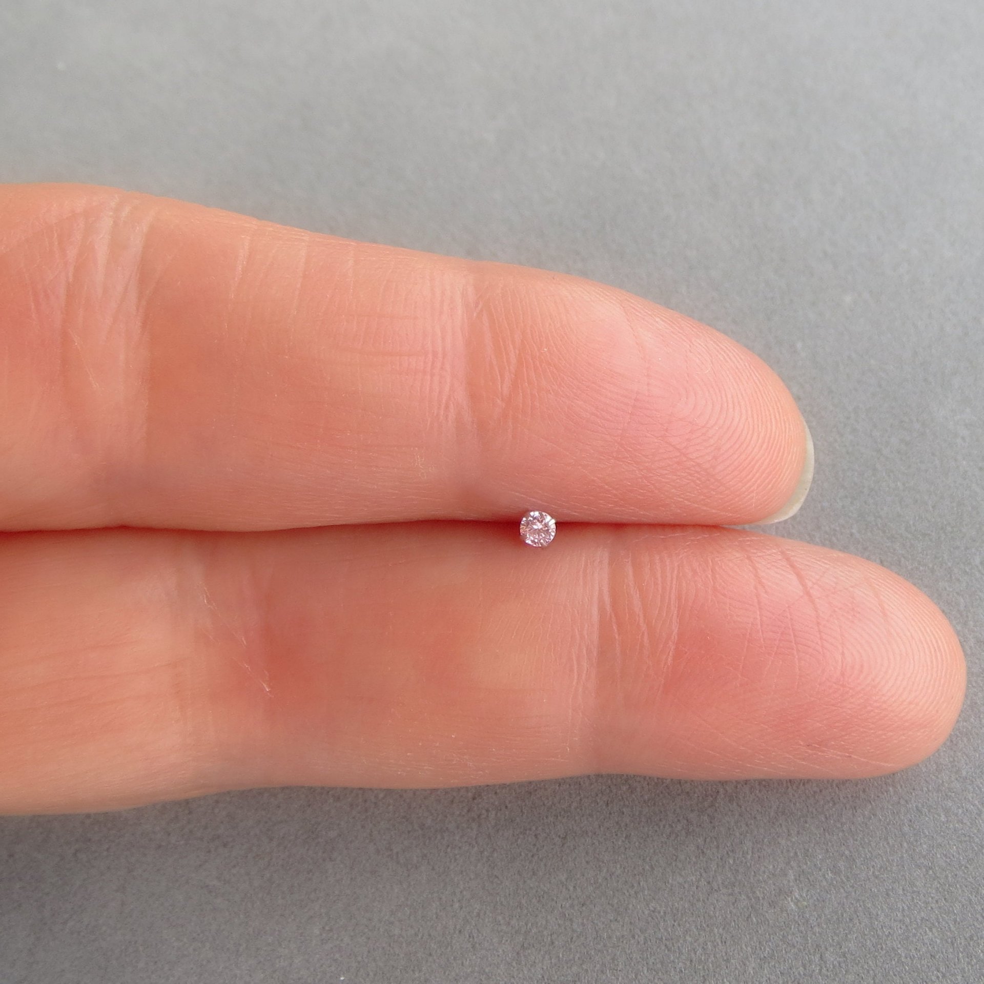 Small 2mm Pink Nose Stud, 925 Sterling Silver Pale Pink Nose Ring, Cubic Zirconia Gemstone Nose Stud with a 21g Post, L-bend or Straight