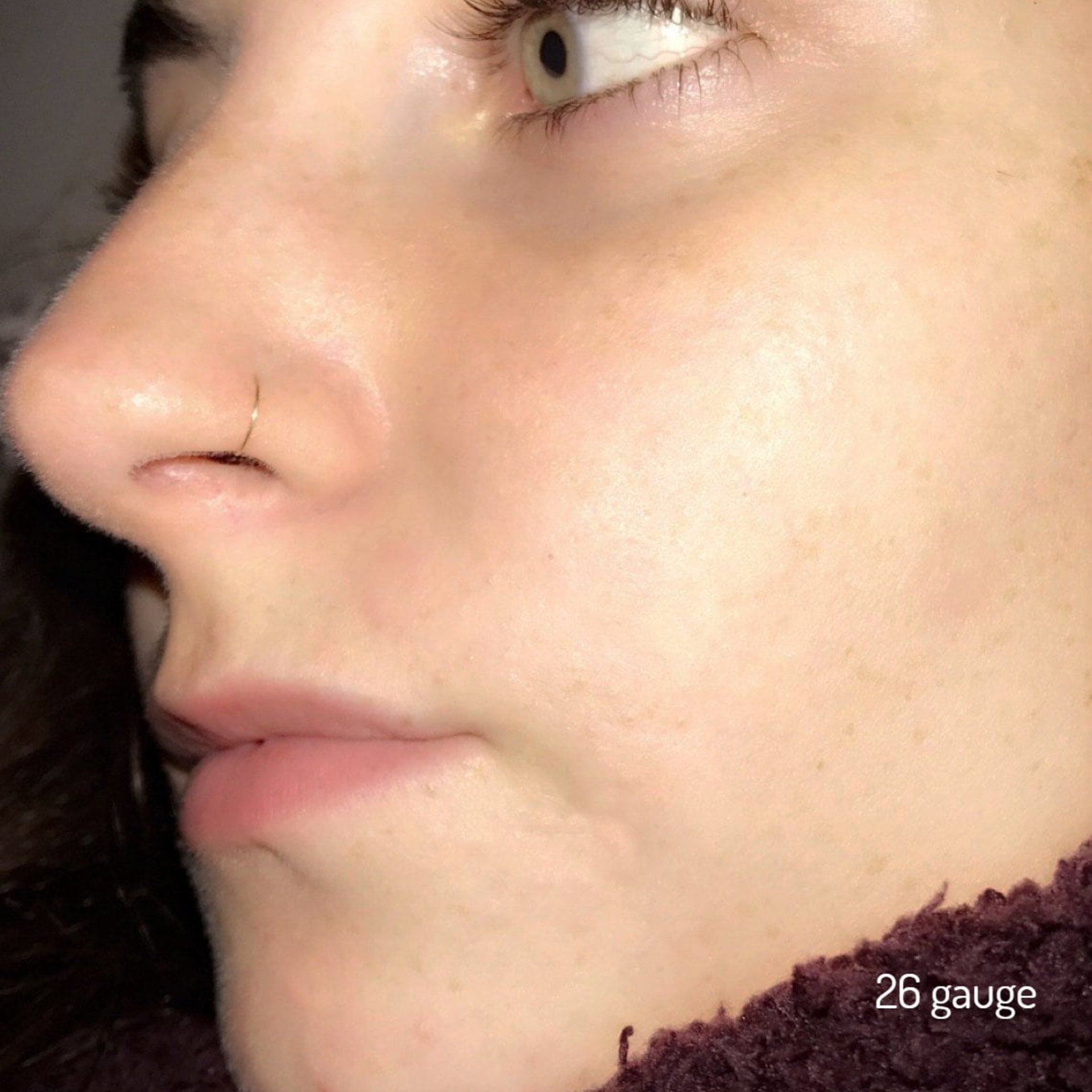 Skinny Nose Ring Hoops, Set of TWO: Yellow or Rose-Gold Filled or Sterling Silver - Helix Ring, Tragus Ring, Lip Ring, Etc, 100% Made In USA