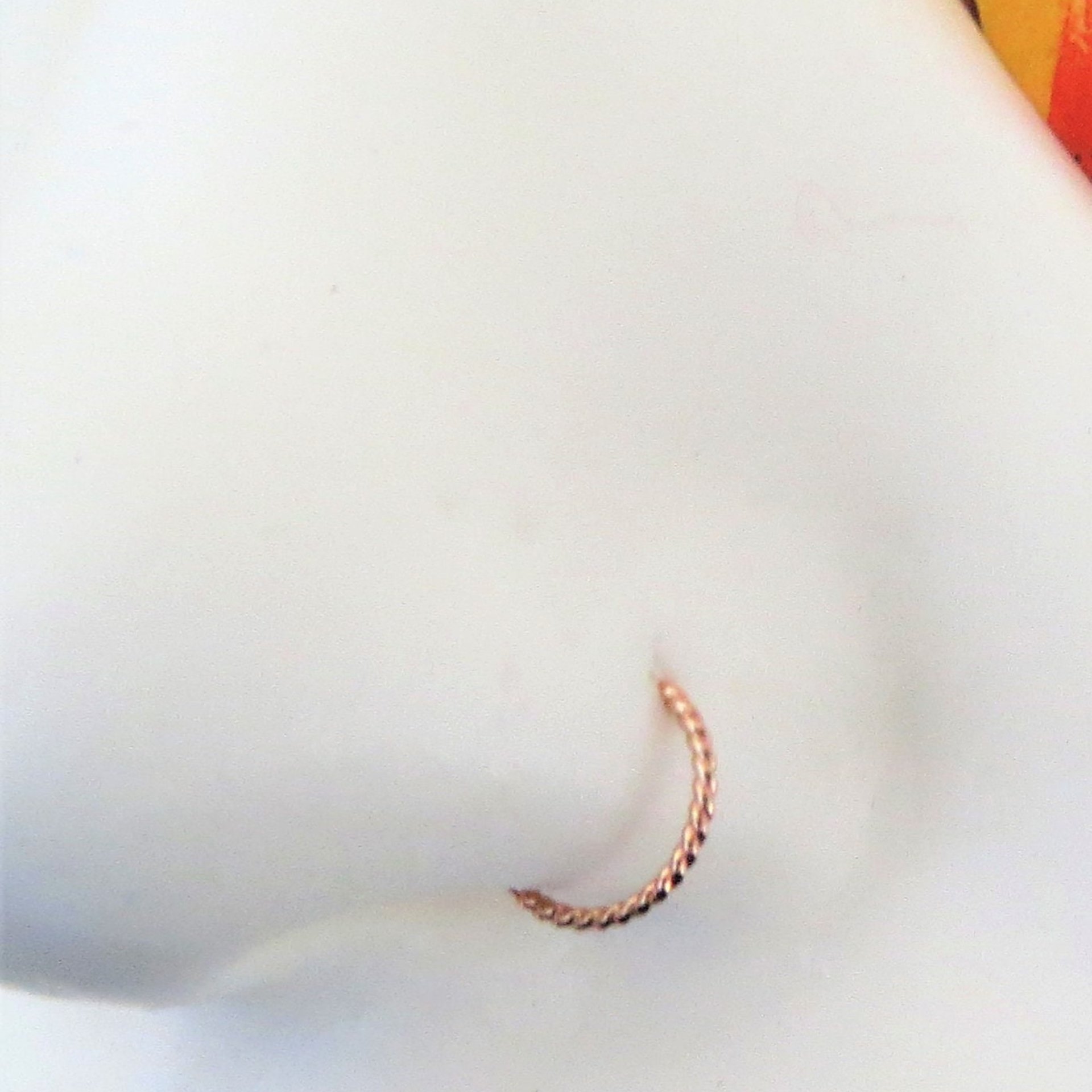 Twisted 14k Rose Gold Hoop for Nose, Cartilage Earring, 20g Helix Ring
