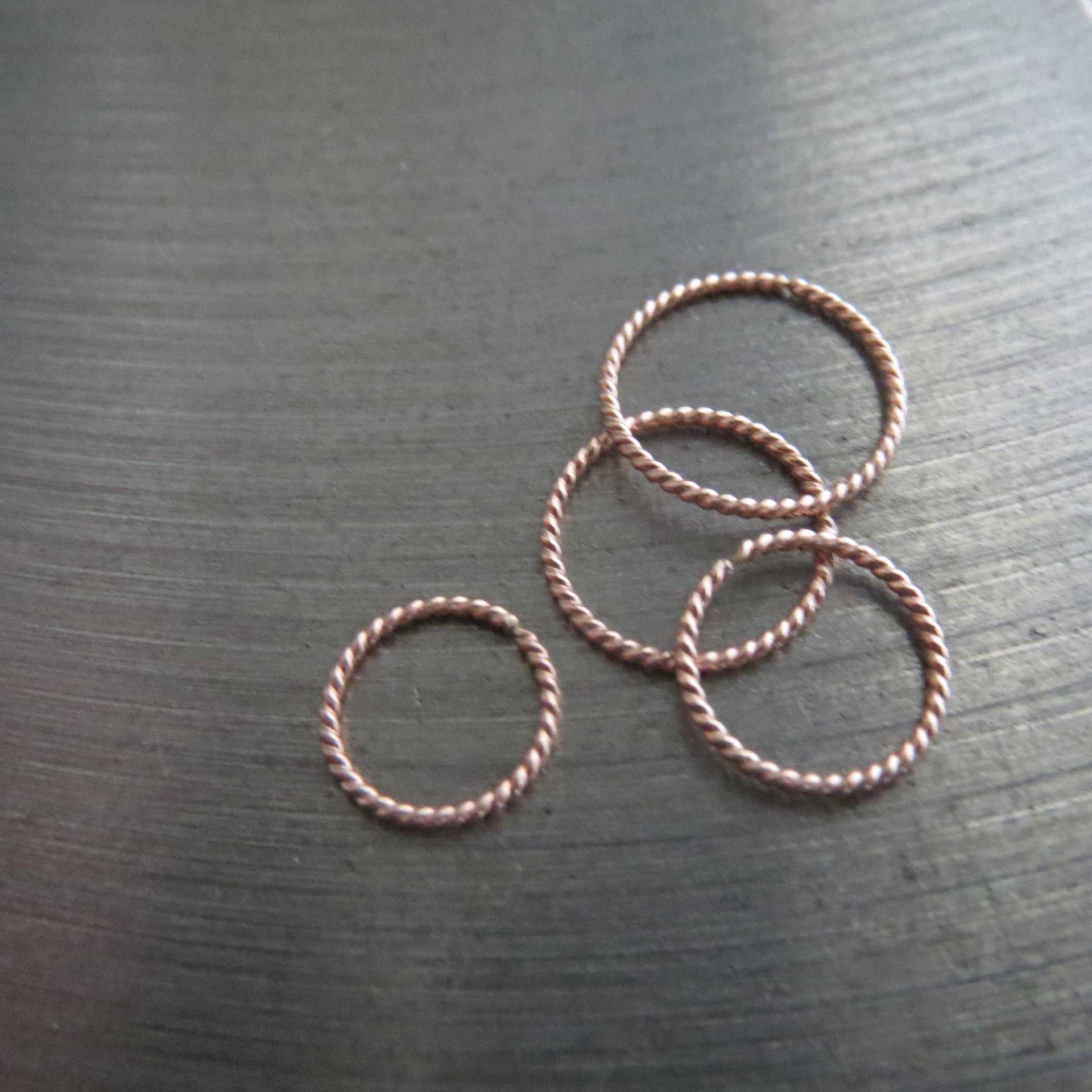 Twisted 14k Rose Gold Hoop for Nose, Cartilage Earring, 20g Helix Ring