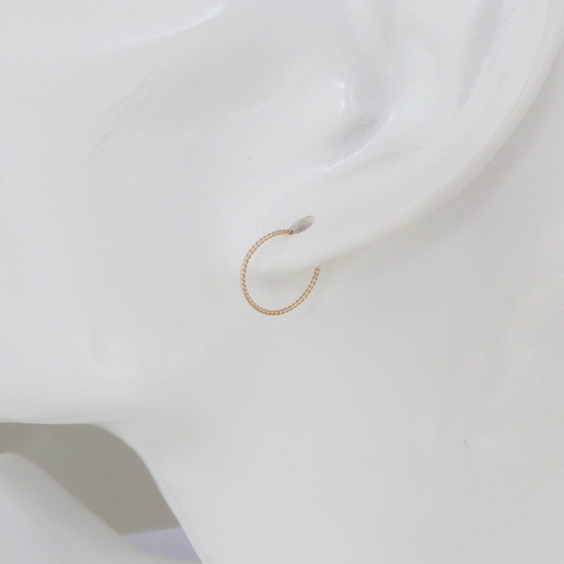 Solid 14k Gold Hoop Earrings, Perfectly Twisted Pair of Small Gold Earrings
