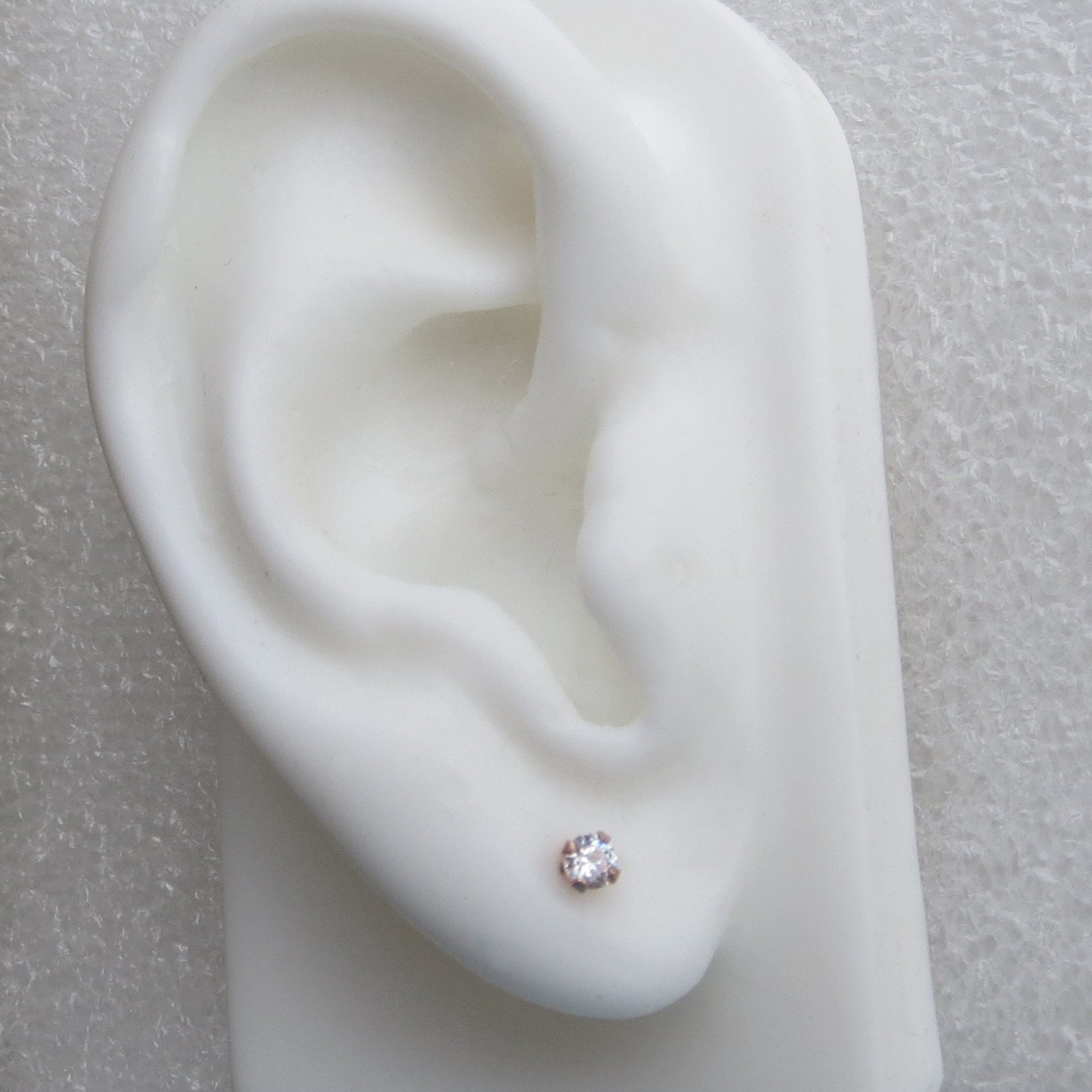 Rose Gold Filled CZ Studs; Small, Cubic Zirconia Earrings, Cartilage Jewelry; Perfect Gift for Bridesmaids!