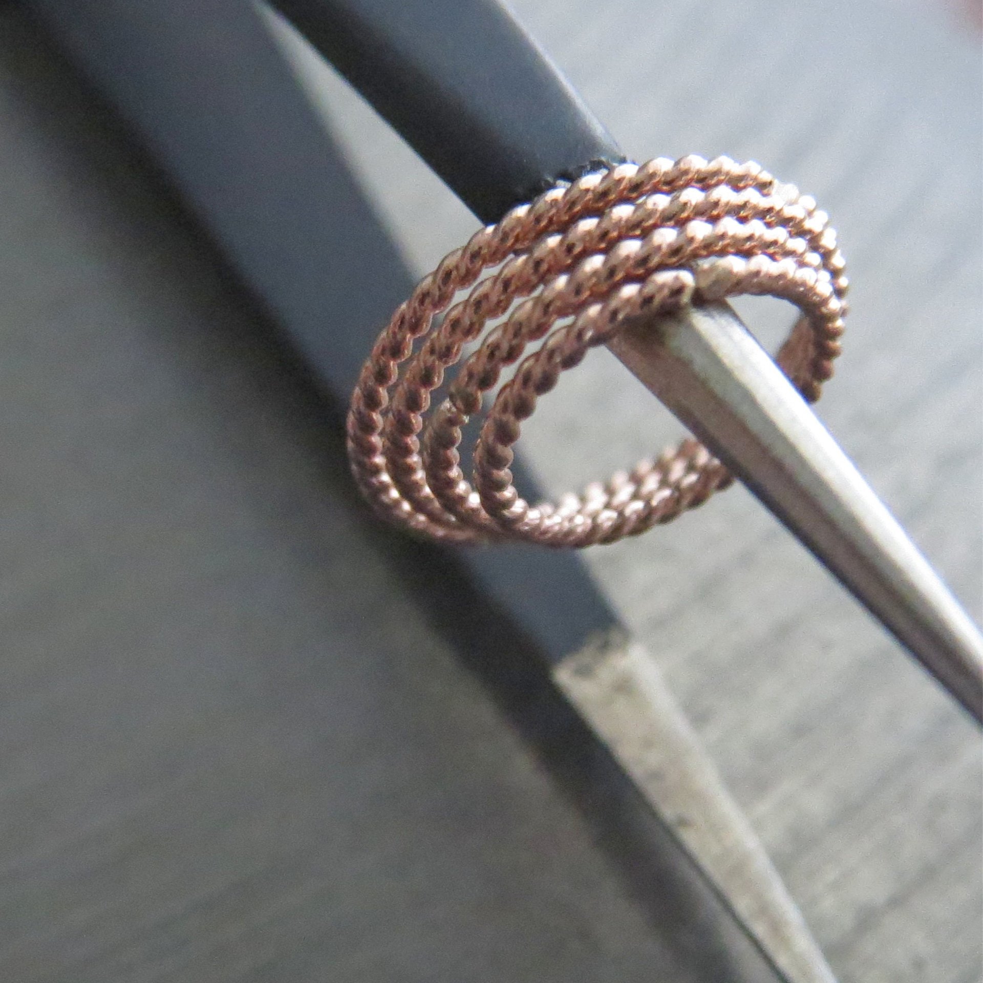 Twisted 14k Rose Gold Hoop for Nose, Cartilage Earring, 20g Helix Ring