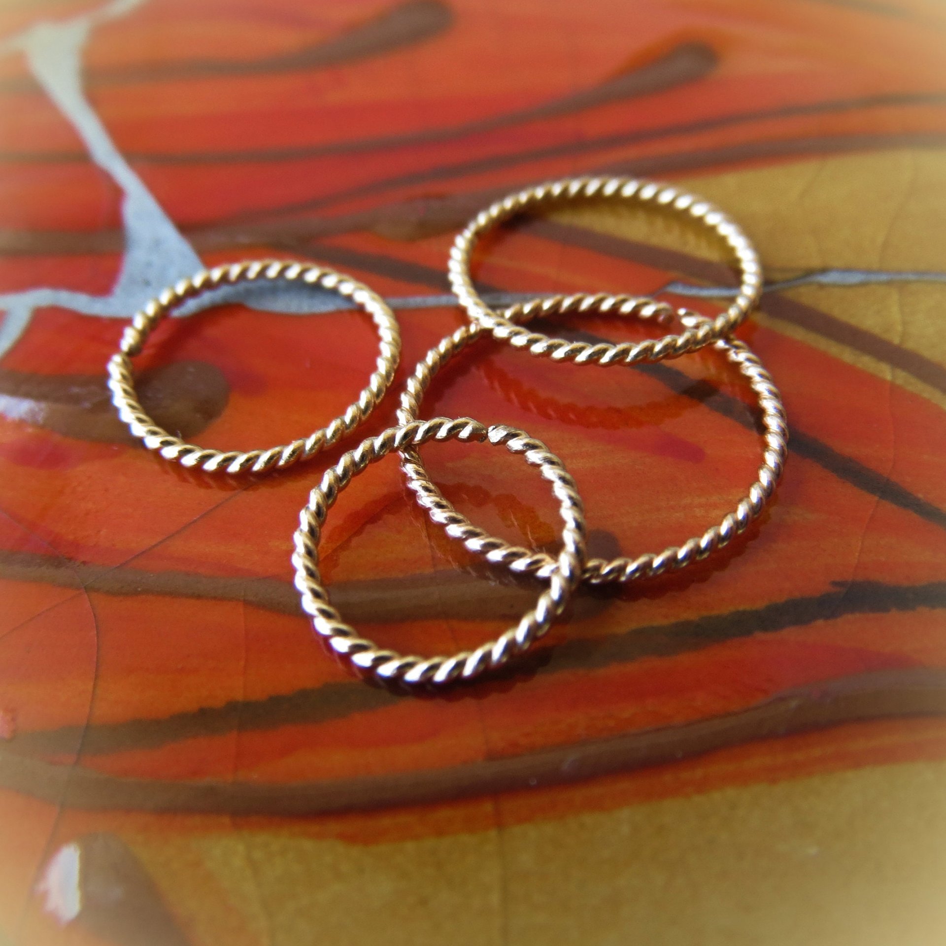 Solid 14k Gold Hoop Earrings, Perfectly Twisted Pair of Small Gold Earrings