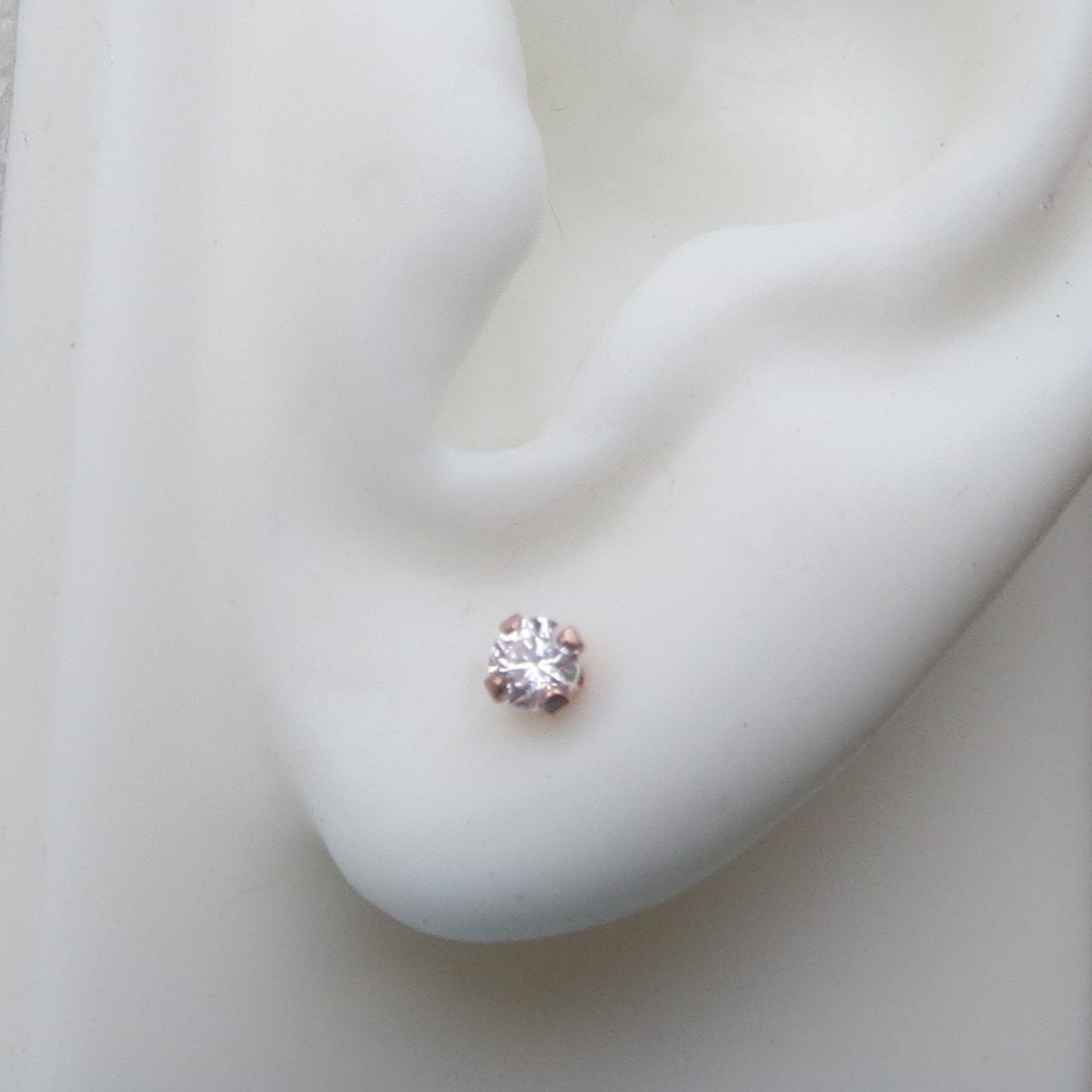 Rose Gold Filled CZ Studs; Small, Cubic Zirconia Earrings, Cartilage Jewelry; Perfect Gift for Bridesmaids!