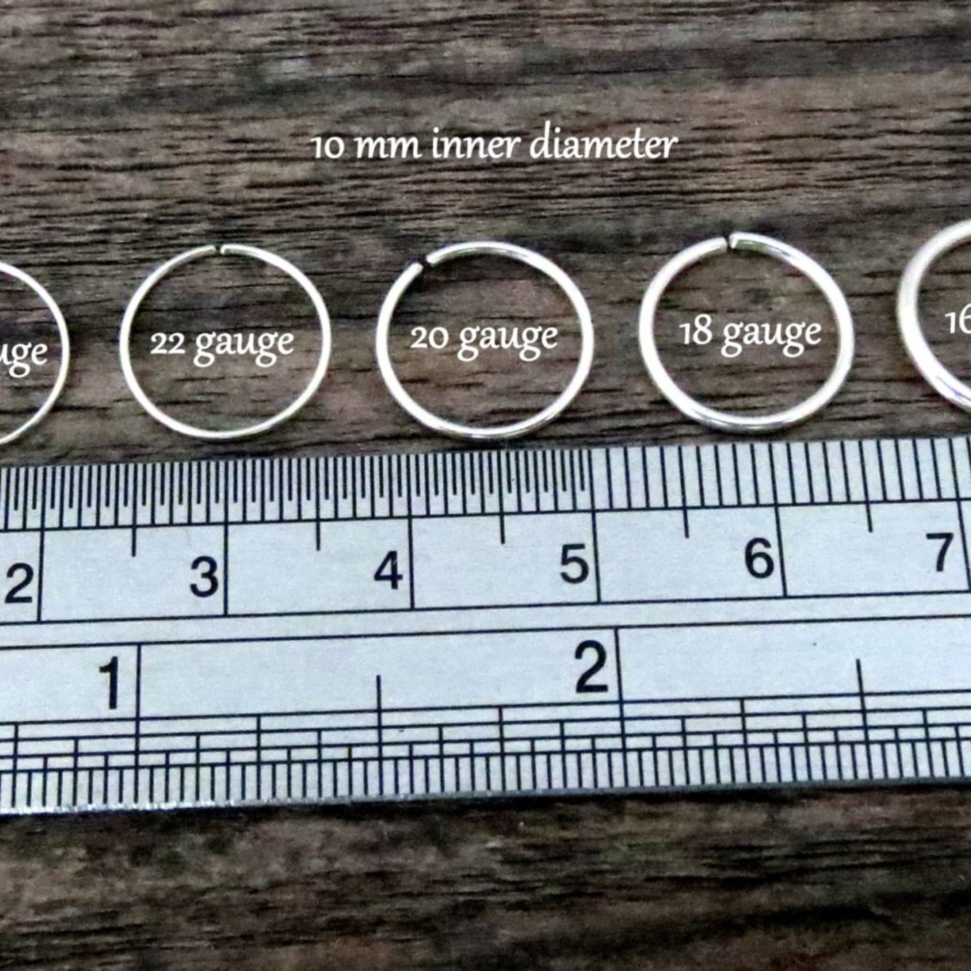 Argentium Silver Hoop, 10 mm Earring for Cartilage, Earlobe, and More