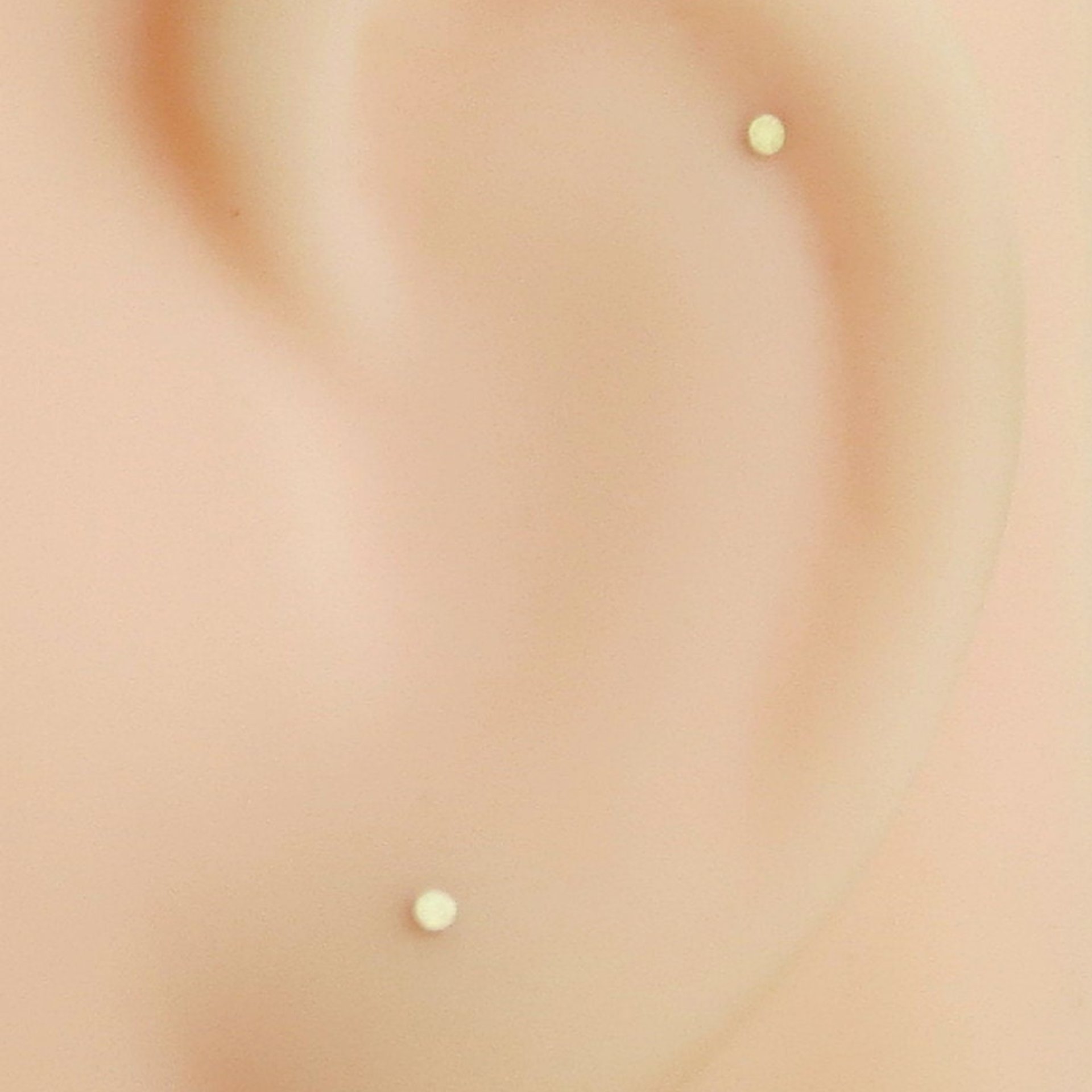 TEENY TINY Flat Gold Stud Earrings, 14k Solid Gold - Super Thin 24g Post, Single or Pair, Earlobe or Cartilage Earring, 100% Made in USA