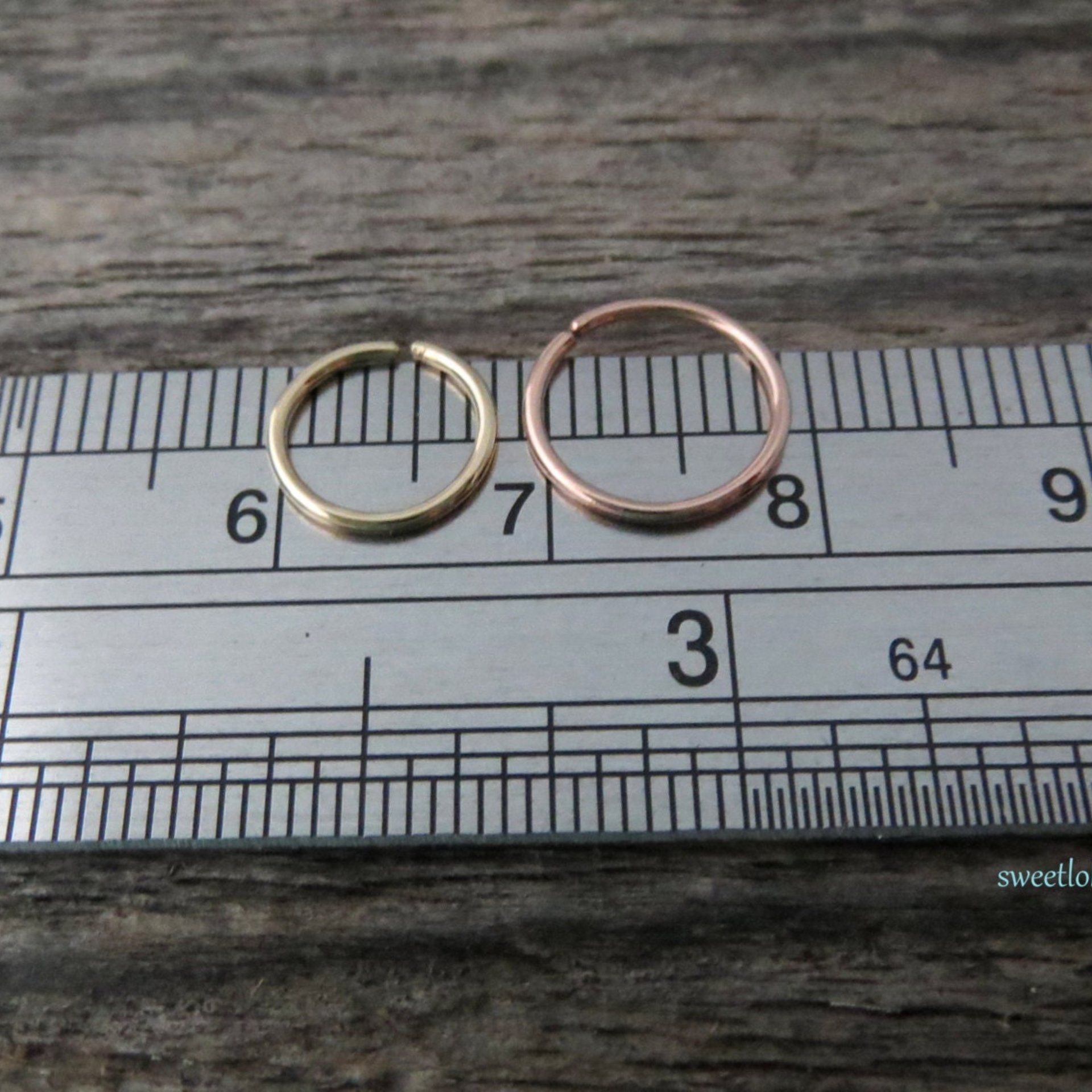 Solid Gold Nose or Cartilage Ring, 14k Rose Gold or Yellow Gold, 20 Gauge Nose Hoop, Cartilage, Tragus, Lip, Etc - 100% Made in the USA