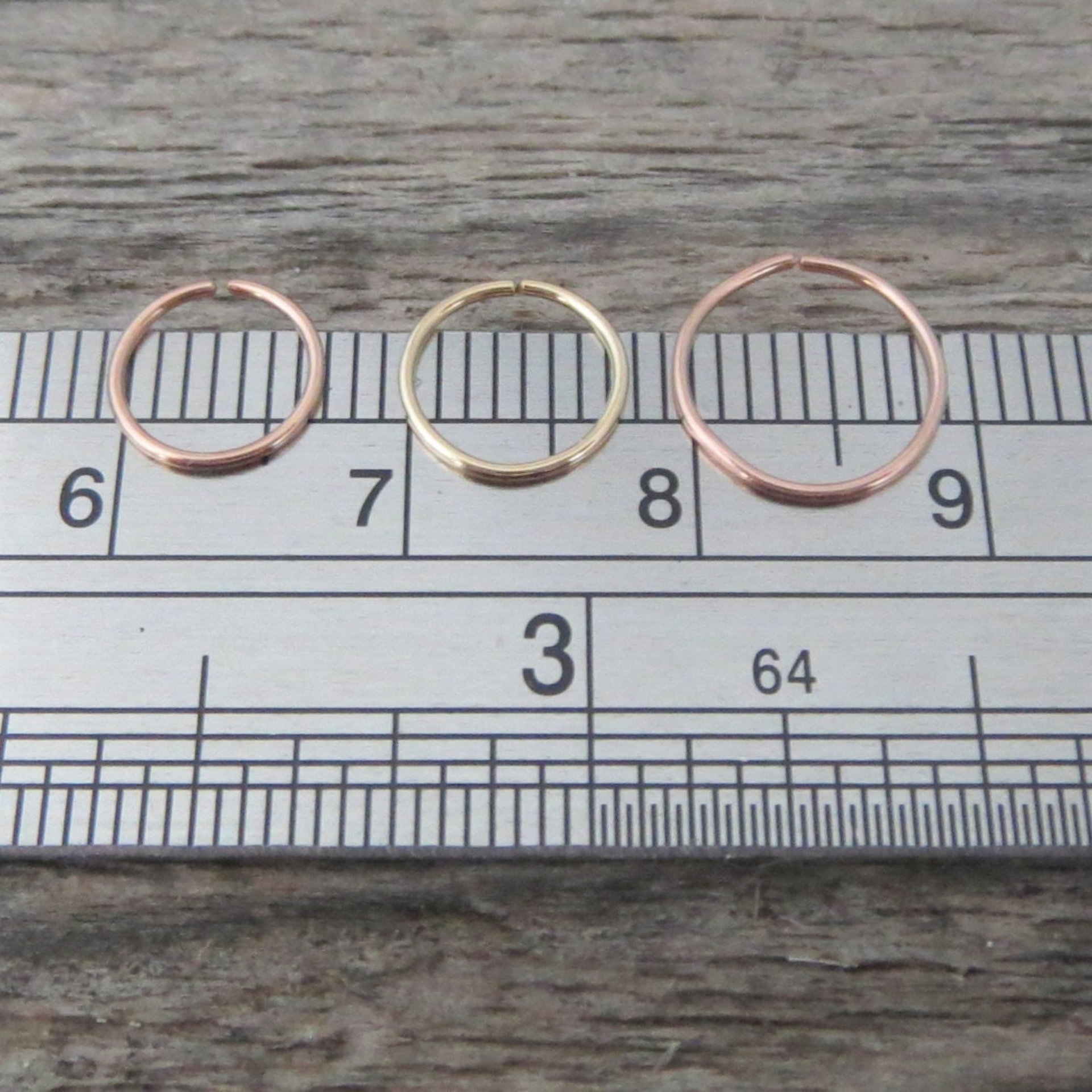 Tiny Gold Nose Ring, 14k Solid Rose Gold or Yellow Gold - 22 or 24 Gauge Super Skinny Endless Hoop for All Piercings - 100% Made in the USA