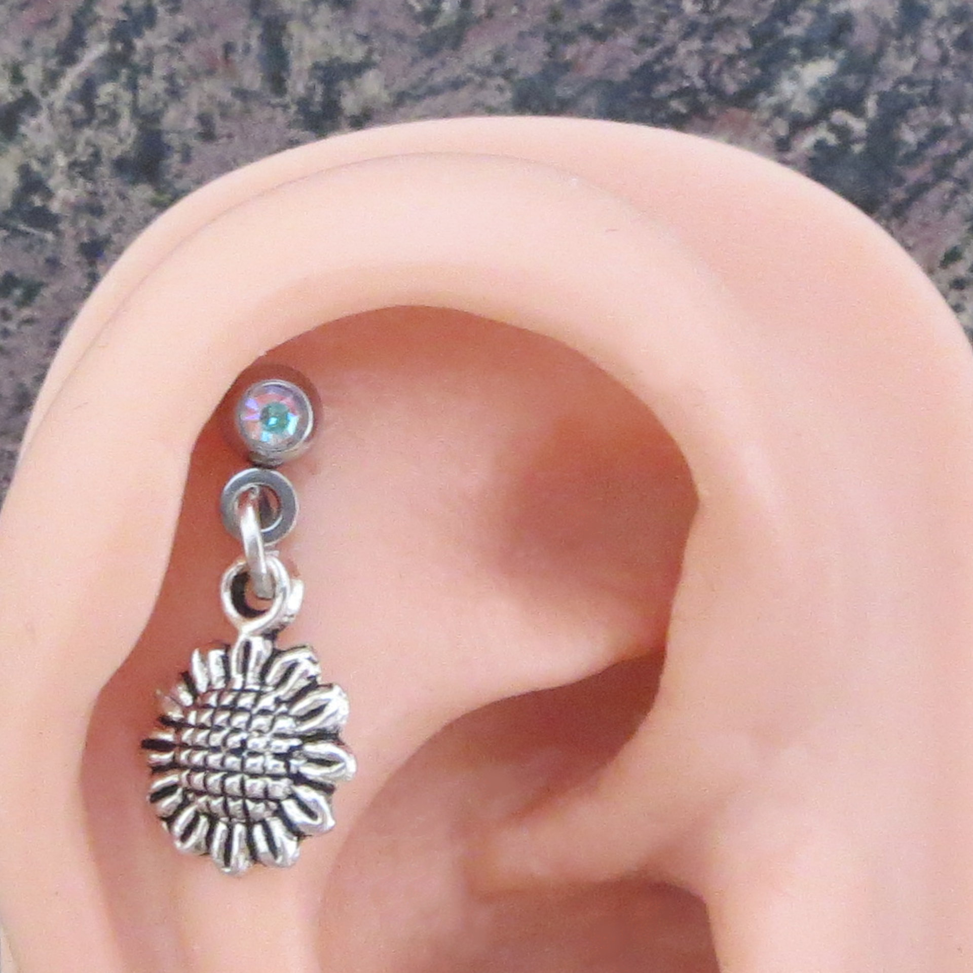 Sunflower tragus earring hotsell