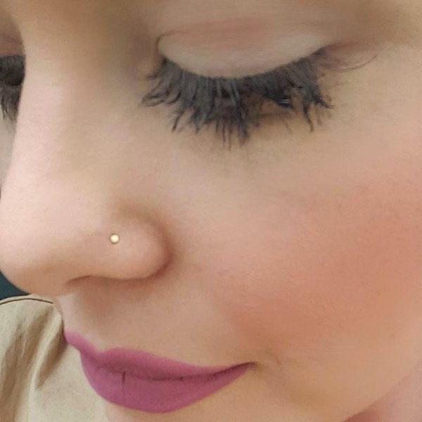 SUPER TINY Flat, Gold Nose Stud, 14K Gold Filled Nose Screw, L-Bend, Straight, or Fishtail - 100% Made in the USA